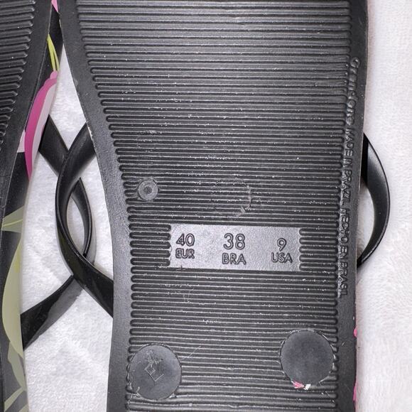 Ipanema Paradise Women’s US Size 9 Black Floral Summer Beach Flip Flop Sandals - Picture 5 of 5